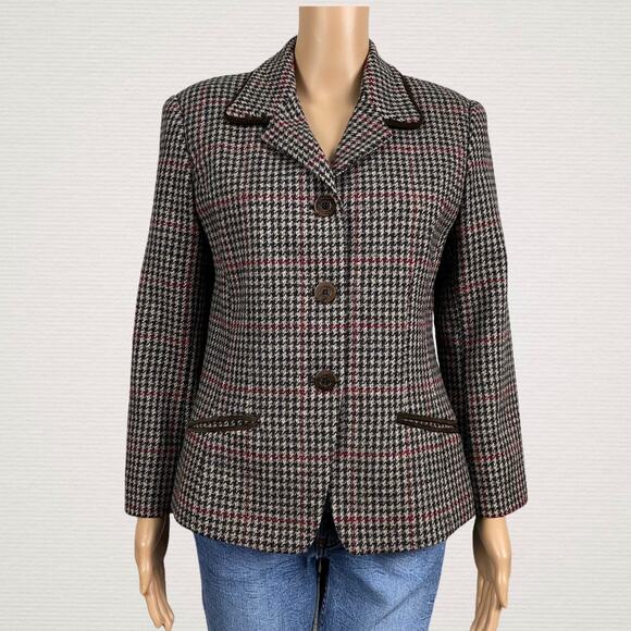 VTG David N Brown Herringbone Equestrian Riding Blazer Jacket 6 Wool Tailored - Picture 1 of 9